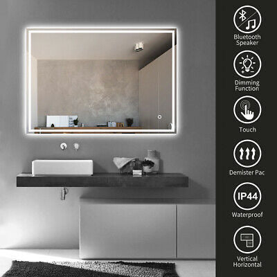 600x800mm Anti-fog LED Illuminated Bathroom Mirror with Bluetooth Speaker