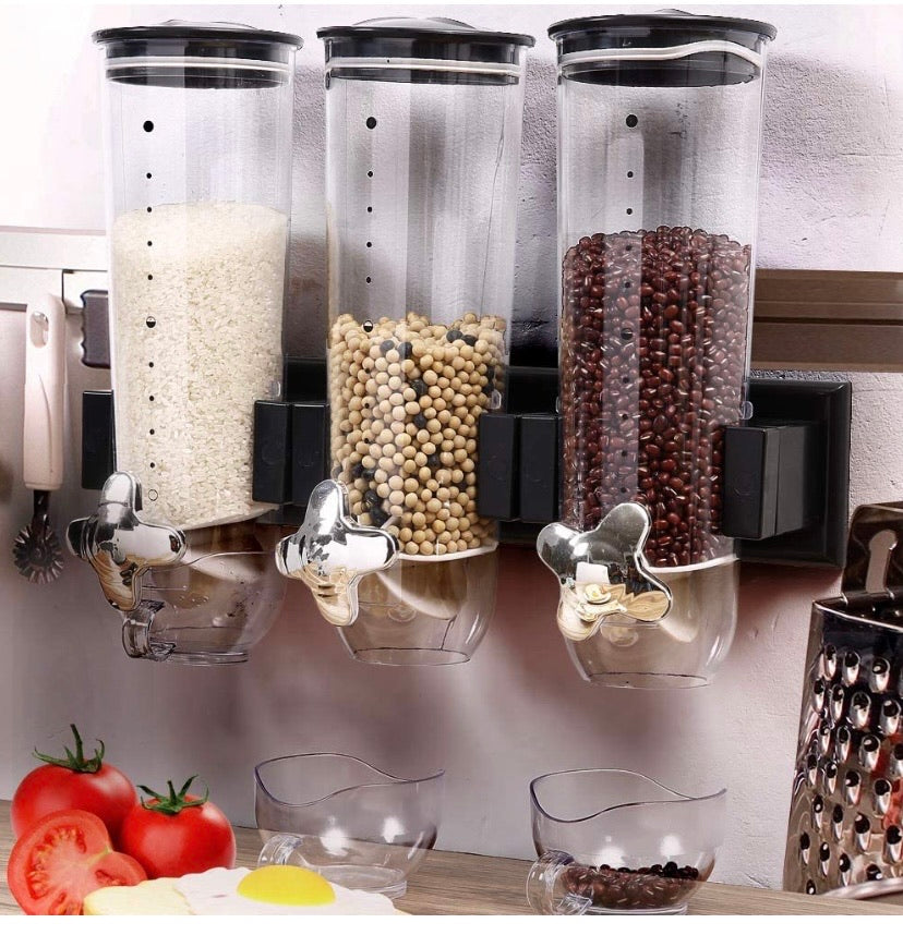 Wall Mounted Triple Cereal Dispenser