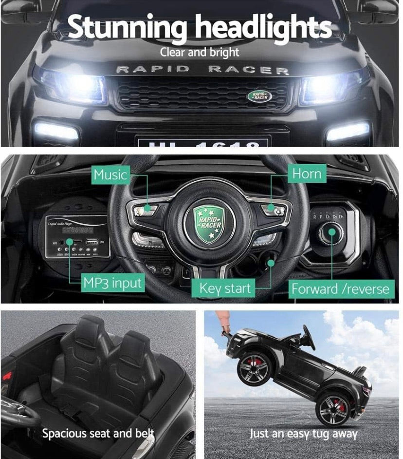 RIGO Kids Ride On Toy Car Remote Control 12V Battery-Black