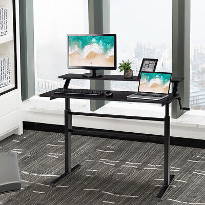 Standing Desk Adjustable Height Sit Stand Desk Laptop PC Table 120x60cm