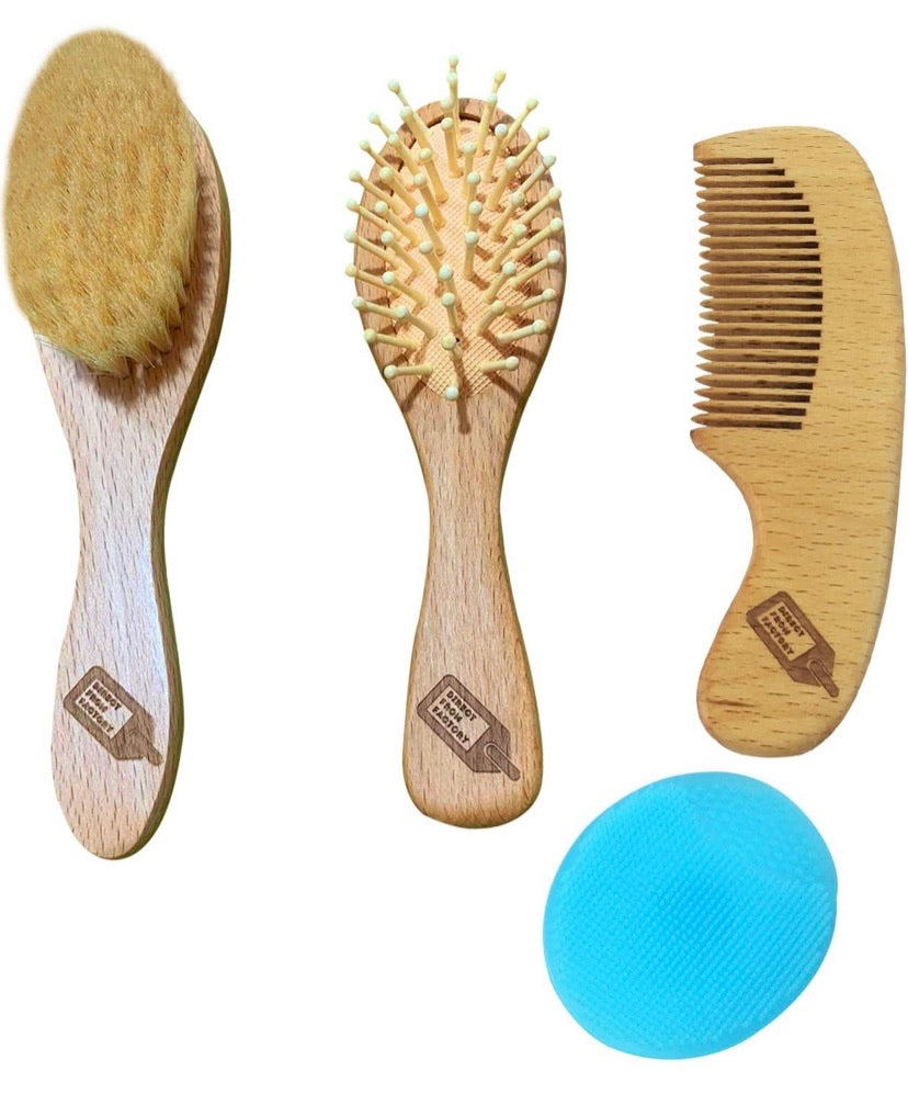 Baby Hair Brush & Comb Set (4 PCS)