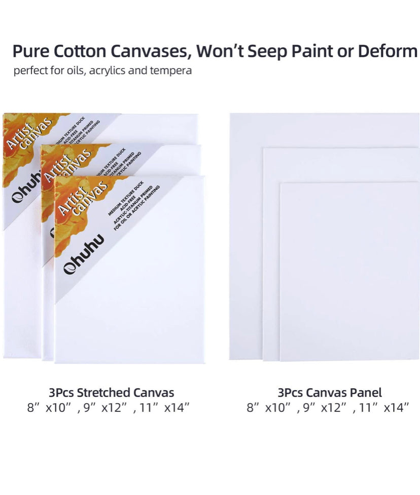 Oil Painting Set, Ohuhu 56pcs Artist Painting Set with Table Top Easel, Bristle Art Painting Brushes, Oil Paints Tubes, Canvas, Canvas Panels, Paint Palette, Art Supplies for Artist Students School