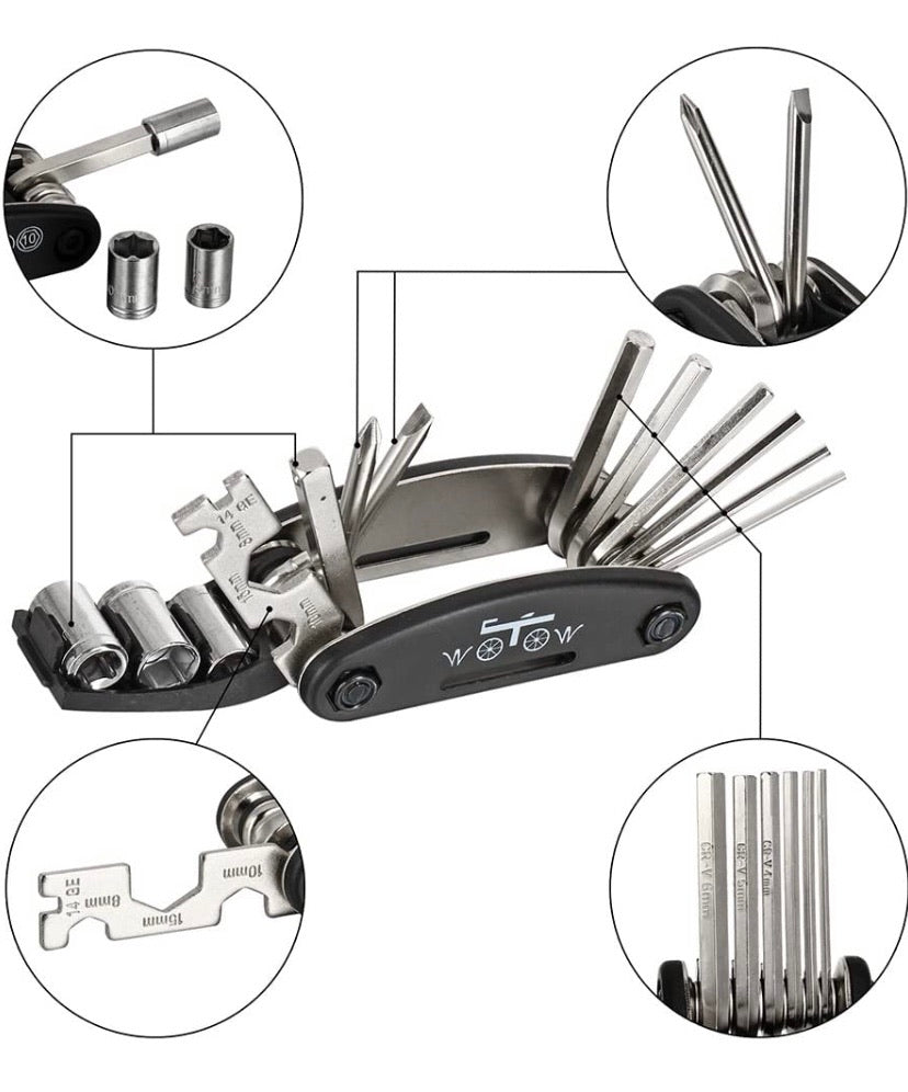 16 in 1 Multi-Function Bike Bicycle Repair Tool Kit