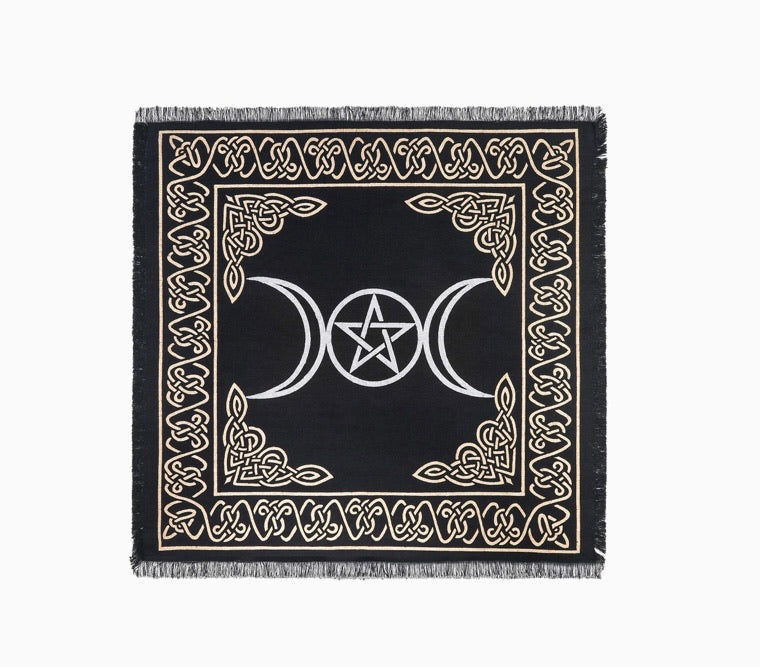 Sarimoire Altar Tarot Cloth Goddess Statue Tree of Life 5.5 in Cold Cast Bronze Statue Wicca Supplies Triple Moon Pentagram Pentacle Pendant Altar Supplies Kit