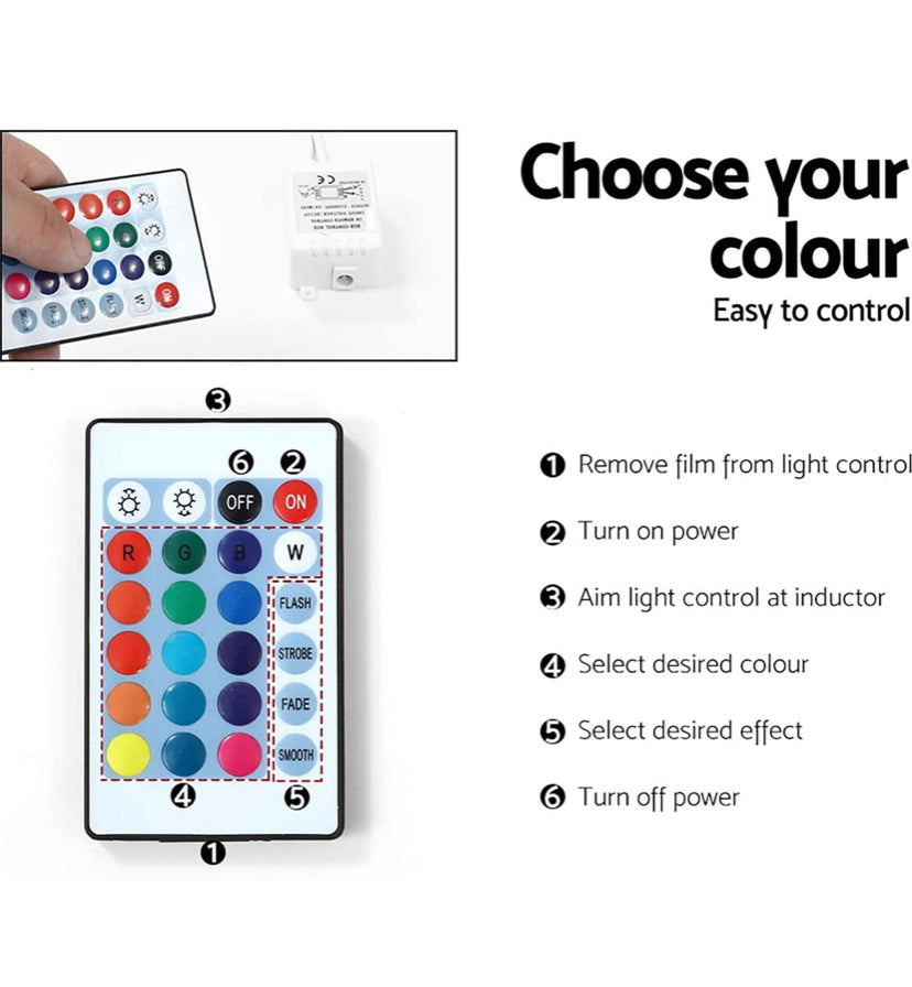 Artiss Entertainment Unit RGB LED TV Cabinet 130cm Length High Gloss Wooden TV Stand, White