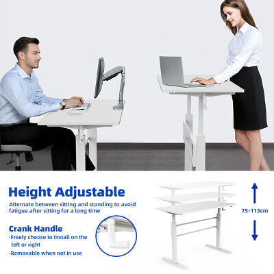 Standing Desk Adjustable Height Sit Stand Desk Laptop PC Table 120x60cm