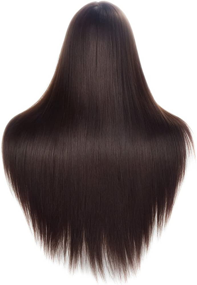 28"Cosmetology Mannequin Head Hair Styling Head Professional Hairdresser Head Manikin Doll Head Synthetic Fiber Hair with Free Clamp