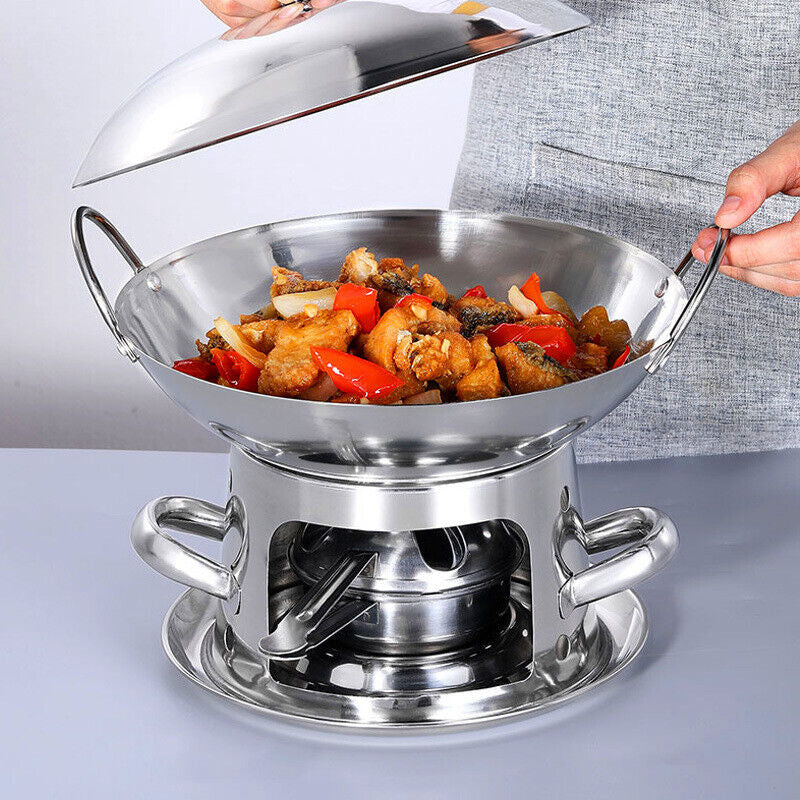 Hotpot Chafing Dish Alcohol Stove Stainless Steel Buffet Food Warmers Portable