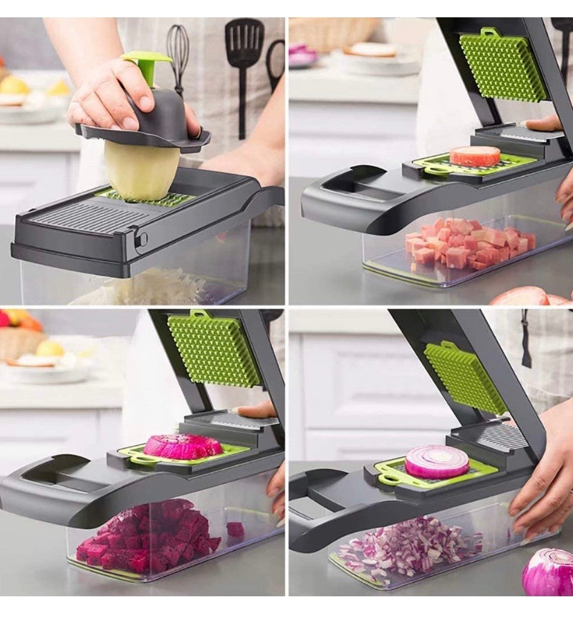 Vegetable Chopper, BRITOR Mandoline Slicer Cutter Chopper and Grater 10 in 1 Vegetable Slicer Potato Onion Chopper Veggie Chopper Dicer with Container Black