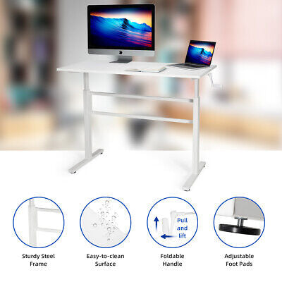 Standing Desk Adjustable Height Sit Stand Desk Laptop PC Table 120x60cm