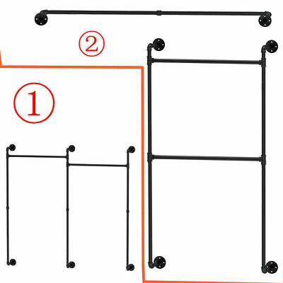 205cm XL Industrial 2-Way Wall-Mounted Garment Rail