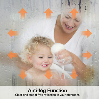 LED Round Bluetooth Mirror Bathroom Vanity Dimmable Circle Wall Mounted