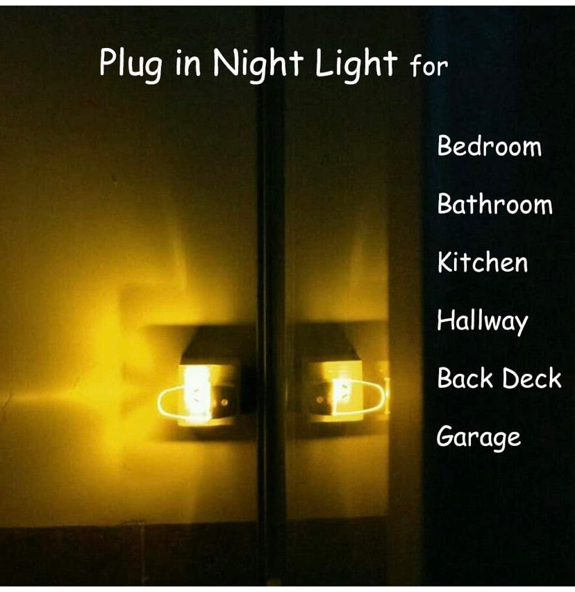 2 Pack LED Night Light Lamp with Dusk to Dawn Light Sensor (Yellow)