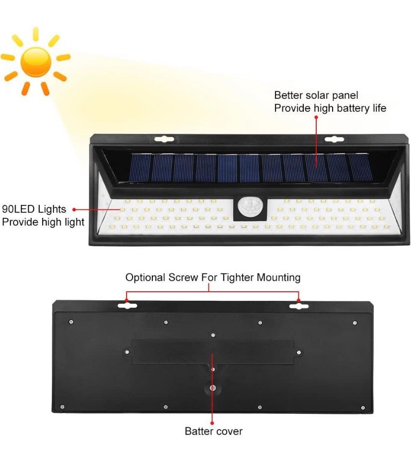 Motion Sensor Solar Powered Wall Light