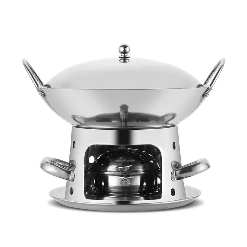 Hotpot Chafing Dish Alcohol Stove Stainless Steel Buffet Food Warmers Portable