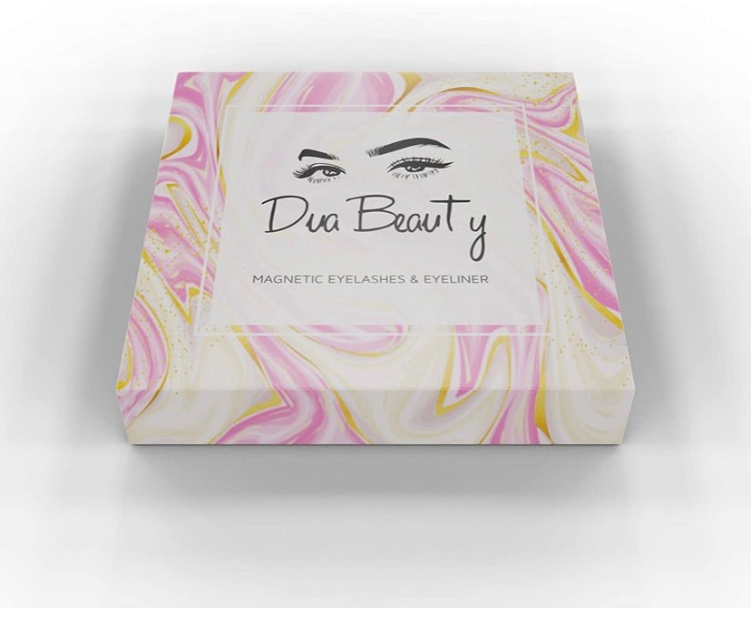 Dual Beauty Magnetic Eyelashes & Eyeliner Kit | Reusable Upgraded 3D Magnetic lashes Kit with Mirror & Tweezers Inside| No Glue & Mess Free | Fast & Easy Application - 2 Pairs