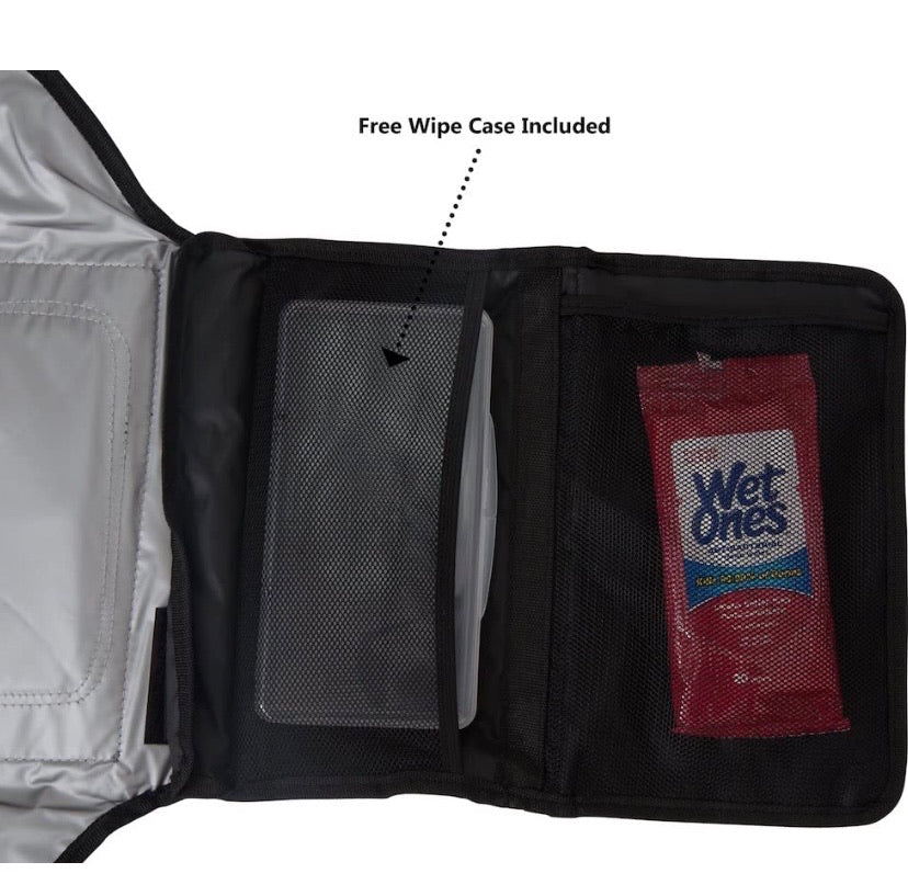 Portable Baby Changing Pad Diaper Bag Mat & Foldable Travel Changing Station with Bonus Wipe Case, Black
