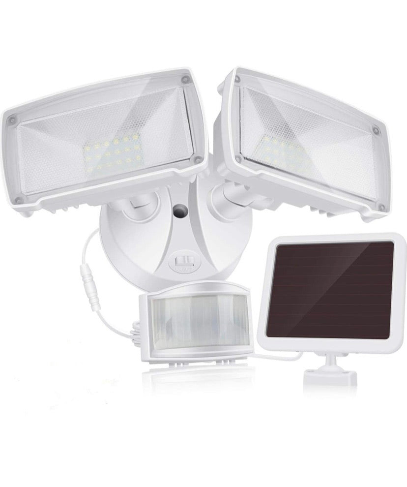 Dual-Head Solar Motion Sensor Security Light