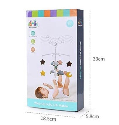 Kids Wind-Up Baby Musical Crib Mobile, Raccon