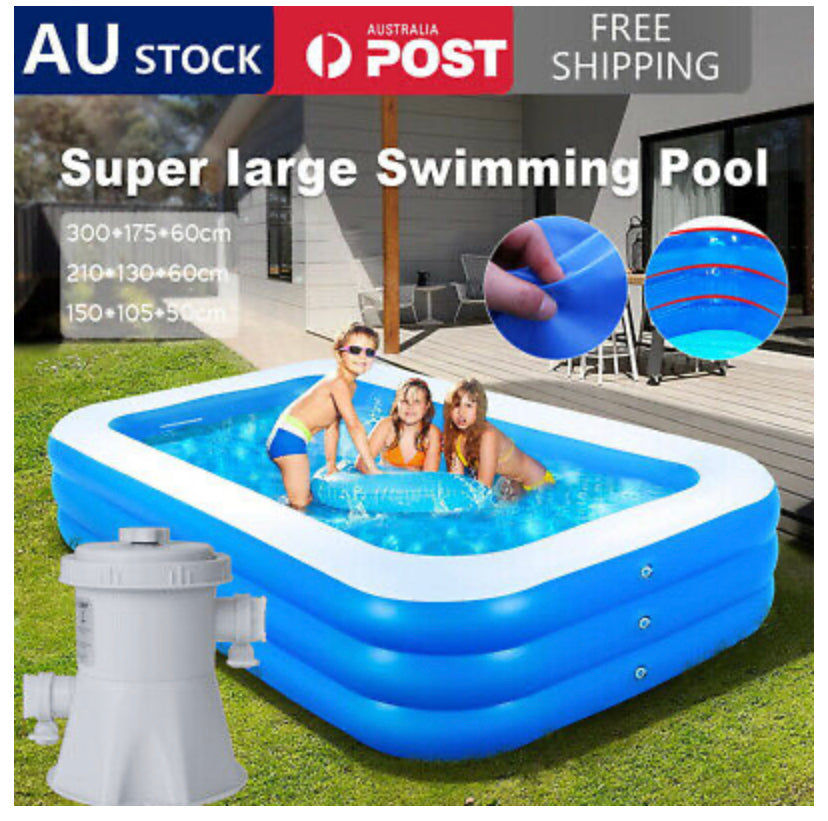 Large 300CM Children Kids Inflatable Swimming Pool