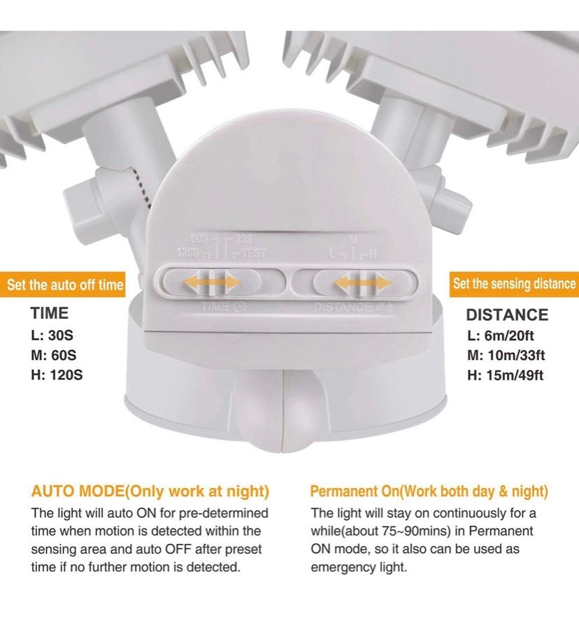 Dual-Head Solar Motion Sensor Security Light