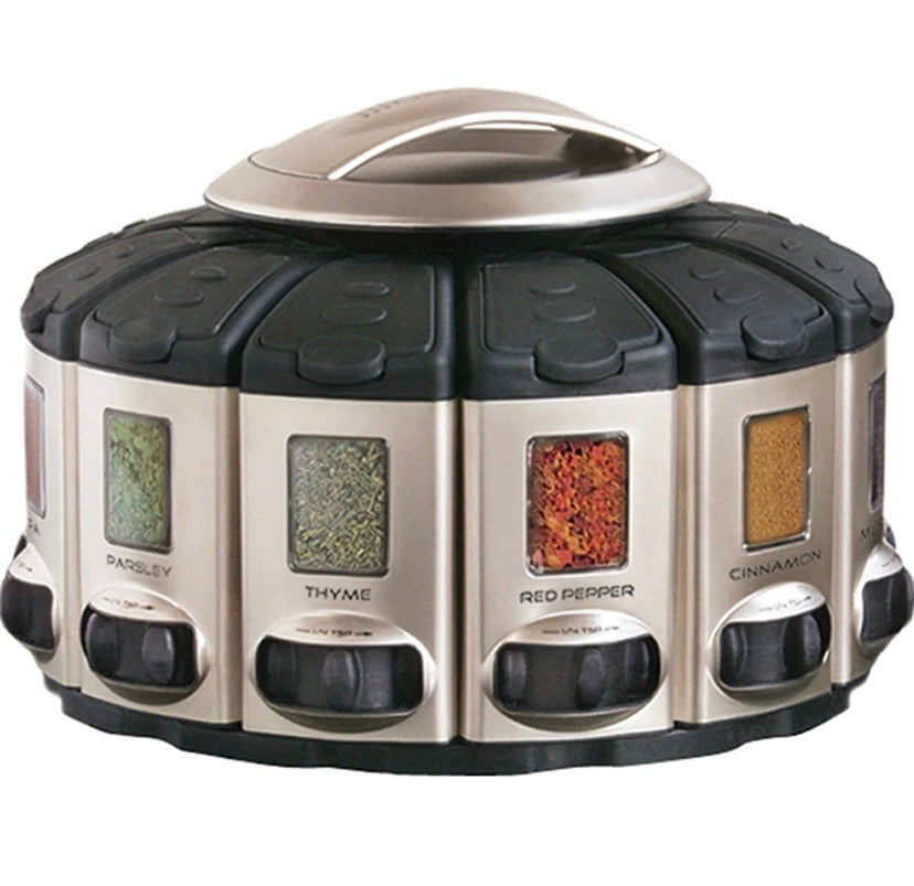 Kitchen Art 57010 Select-A-Spice Auto-Measure Carousel Professional Series, Satin