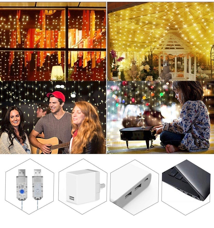 Fairy Curtain Lights 300 LED