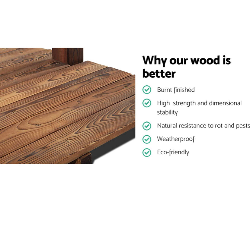 Garden Wooden Rustic Bridge Decoration Decor Outdoor Landscape 160cm Length Rail