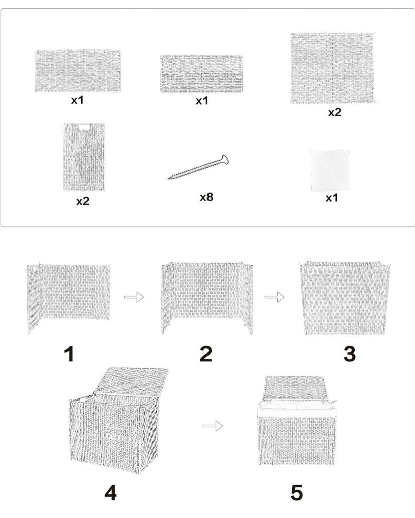 Divided Foldable Handwoven Laundry Hamper