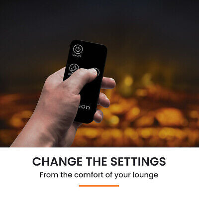 65cm Electric Fireplace Heater Built In Flame Effect Remote Recessed