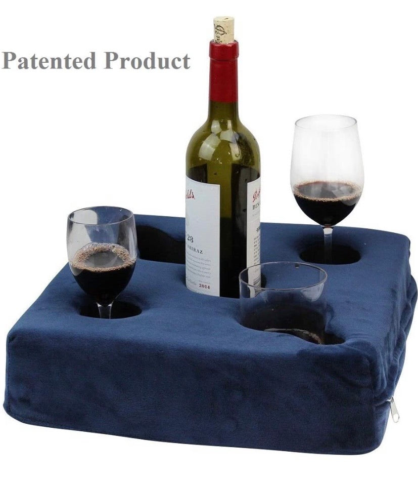 Couch Cup Holder, Sofa Drink Holder Tray, Removable and Washable Pillow Cushion with Coffee Mug Holder for Home,Bed, Beach, Car,RV, Wheelchair, Boat, Bath, Park,Floor, Travel, Airplane, Indoor, Outdoor