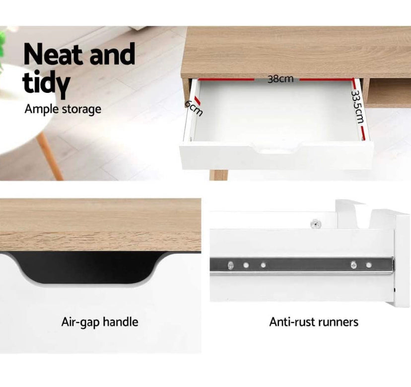 Home Office Computer Desk, Study Desk for Students Bedroom, Console Table, Wooden Table with Storage