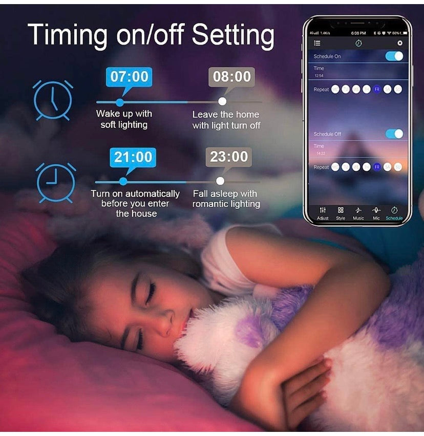 Bluetooth LED Strip Light, 5050 450LEDs RGB Colors Changing, Smart Phone APP Control