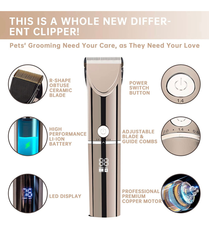 Dog Clippers for Grooming Cordless Pet Hair Clipper Professional Trimmer Supplies