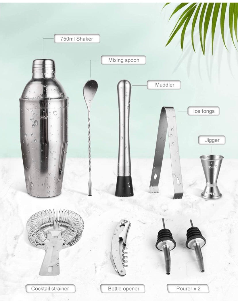 9Pcs Cocktail Shaker Set