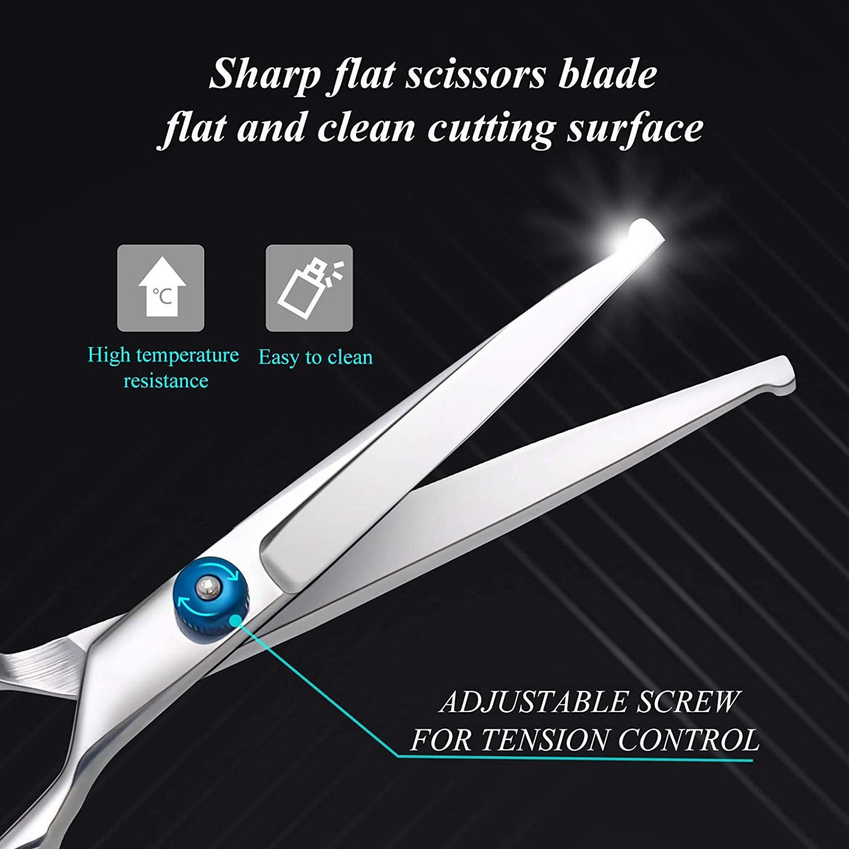 Dog Grooming Scissors, Bubuxy Pet Grooming Trimmer Kit, Dog Cat Grooming Shears Set, The kit Includes Cutting Scissors, Thinning Shear, Curved Scissors, Grooming Comb