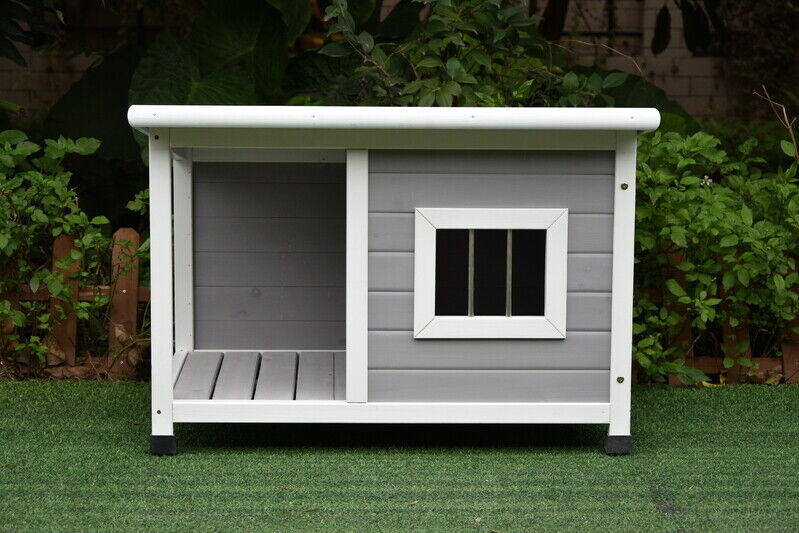 Wooden Pet Dog Kennel Timber House Cabin Wood Log Box Home 84Wx58Hx63D Cm