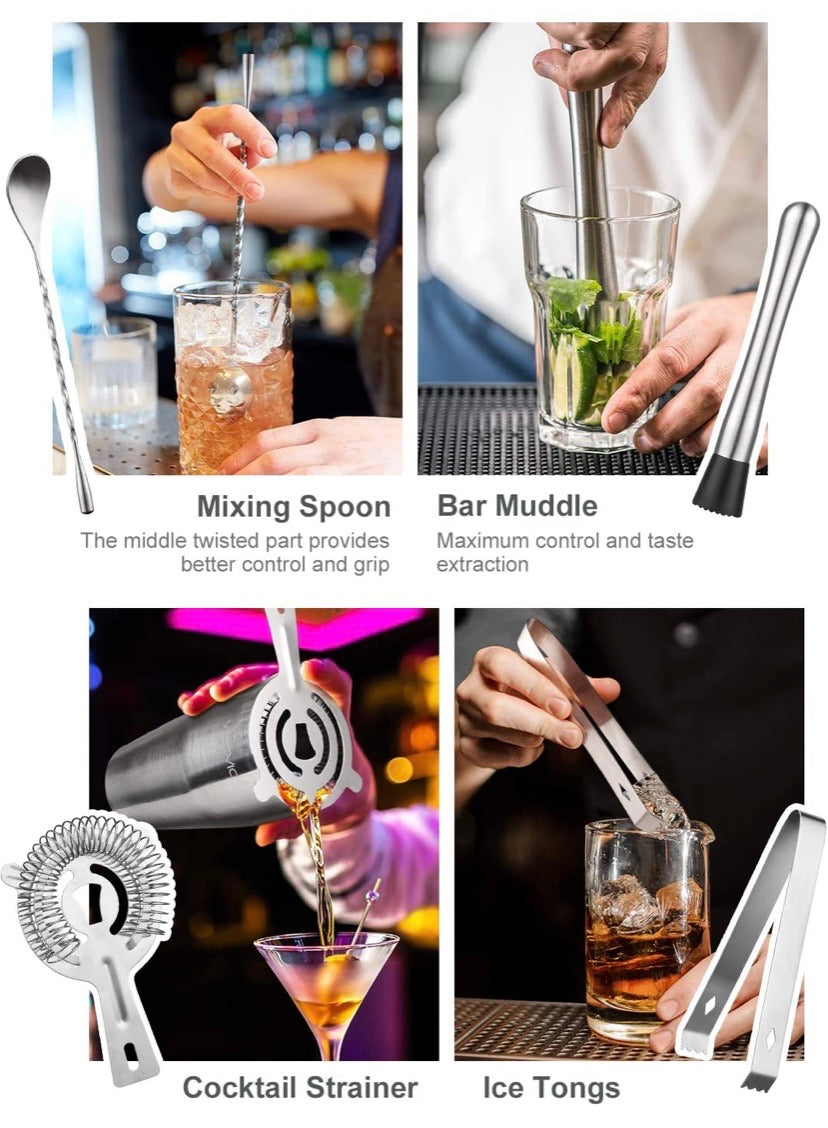 9Pcs Cocktail Shaker Set