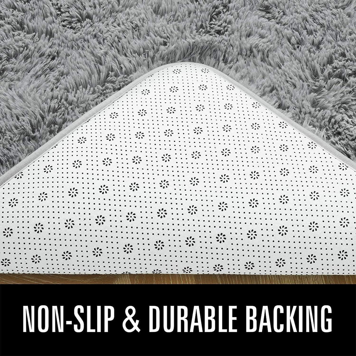 Large (160cmx120cm) Grey Soft Fluffy Modern Shag Area Rugs