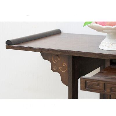 Bamboo Console Table Chinese Style Vintage Porch Table w/ Cabinet Hallway Table