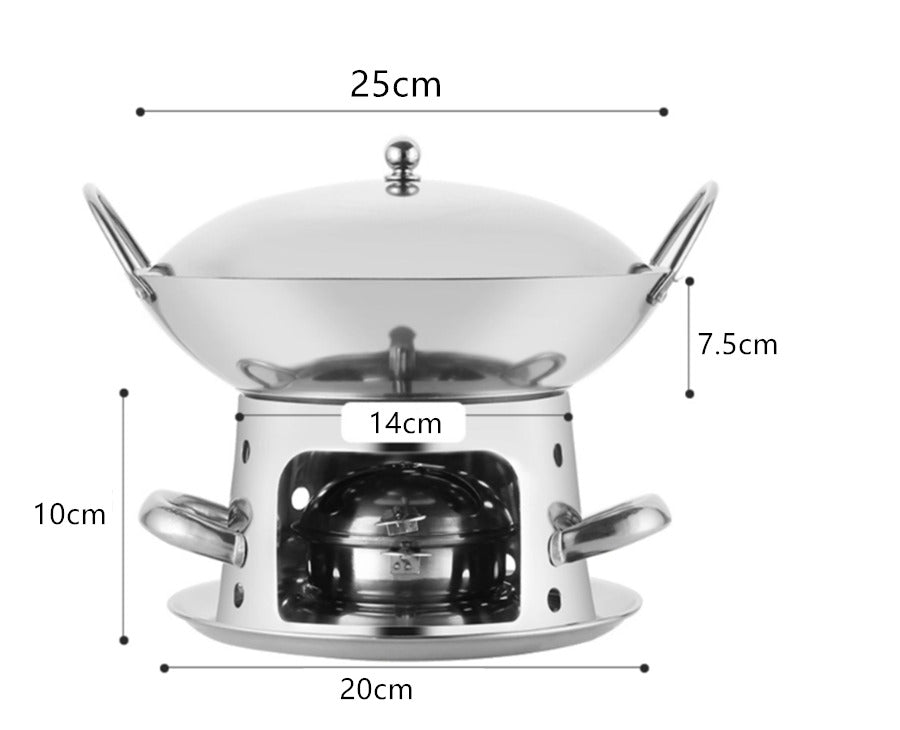 Hotpot Chafing Dish Alcohol Stove Stainless Steel Buffet Food Warmers Portable
