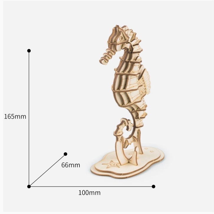 3D Seahorse Wooden Assembly Craft Kit
