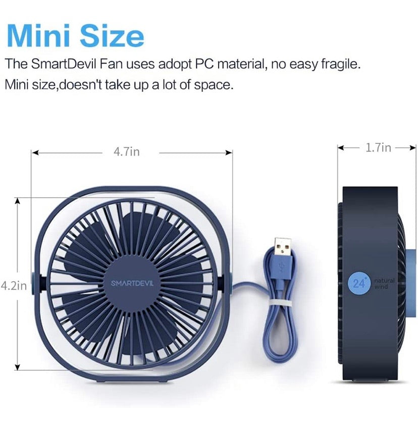 Small Personal USB Desk Fan