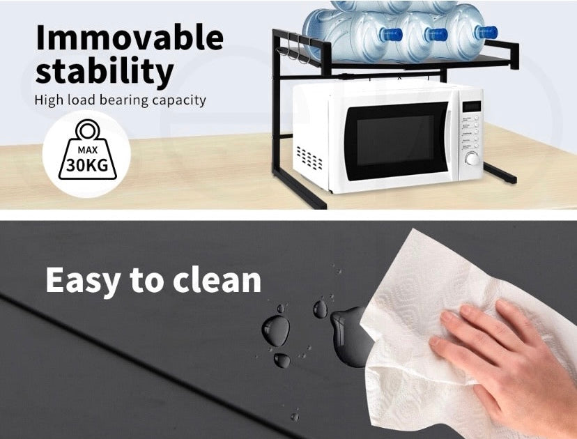 Microwave Oven Shelf Kitchen Organiser Storage Rack Holder Adjustable Stand