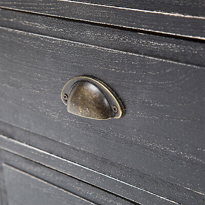 2x LaBella Bedside Table 3 Drawer Side Storage Cabinet Bedroom VINTAGE BLACK