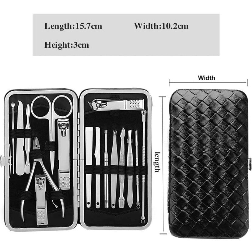 Manicure Pedicure Set Nail Clippers,FomaTrade 20 Pieces Stainless Steel Manicure Kit, Professional Grooming Kit, Nail Tools with Luxurious Travel Case (silver)