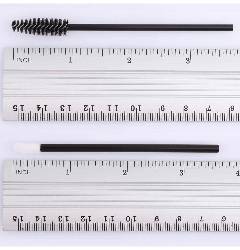 200 Disposable Mascara Wand Spoolies and Lip Brushes, Lipstick Lipgloss Applicator for Eyebrow Eyelash Extension Makeup Kits