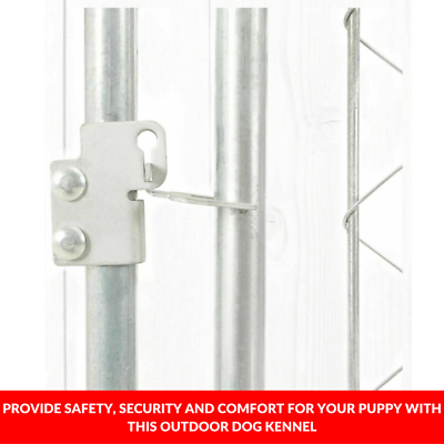 Dog Kennel Run Cage Galvanized Steel Fencing Pet Playpen Enclosure with Roof 2x2