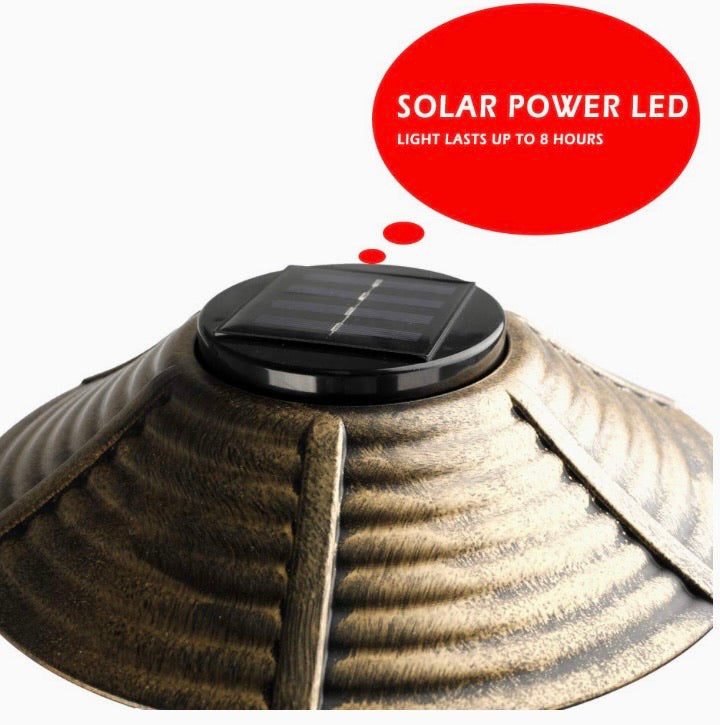 Ornamental Solar Bird Bath Light Garden Ornaments Feeder