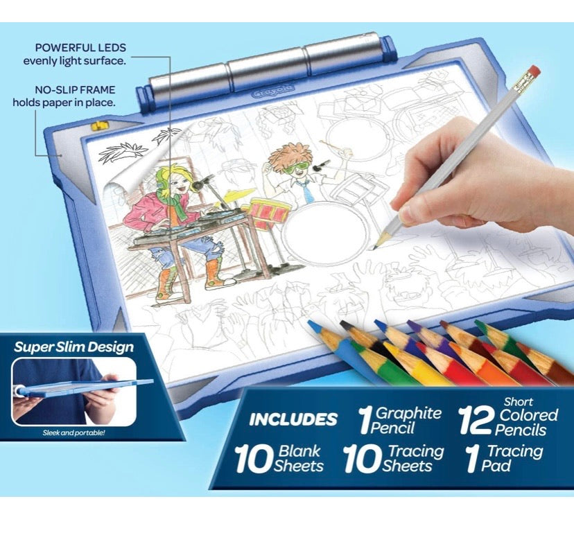 Light-Up Tracing Pad Drawing Board, Blue, Multi